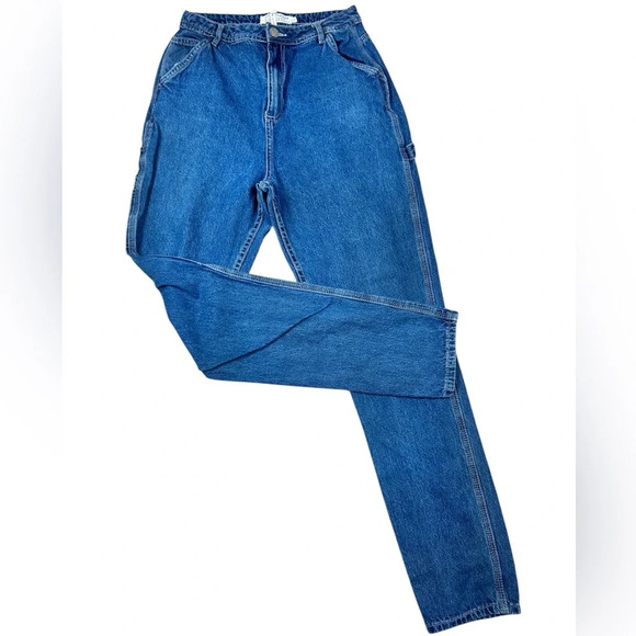 Streetwear Society high-raise jeans, Size 9, mid-blue, carpenter denim pants - Picture 1 of 6